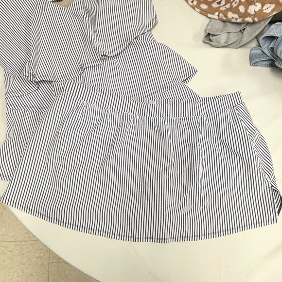 Cacique Navy and White Striped two piece bathing suit size 22 - Picture 2 of 11